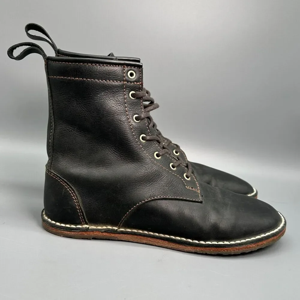 Davinci Primavera Women's Size 6 Shoe Mid Ankle Black Lace Up Boots Flat Sole
